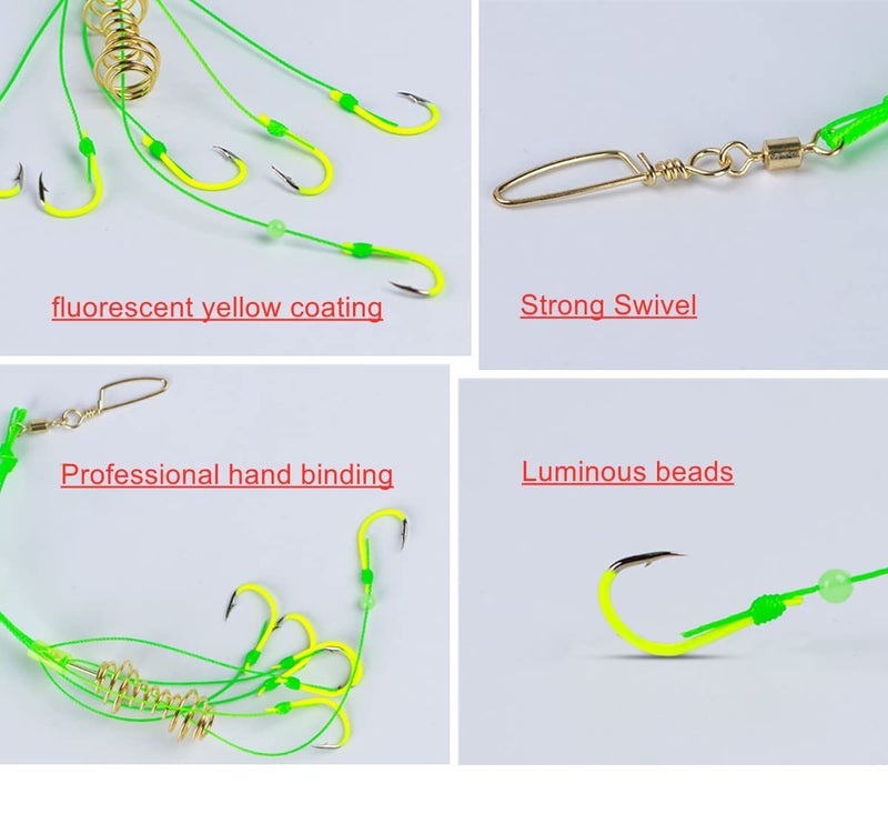 Milepetus Carp Fishing Baits Hook Lure Trap Luminous Hooks with Drum Type Spring Feeder and Glow Fishing Beads Coarse Fishing Tackle (6#) - Image 3